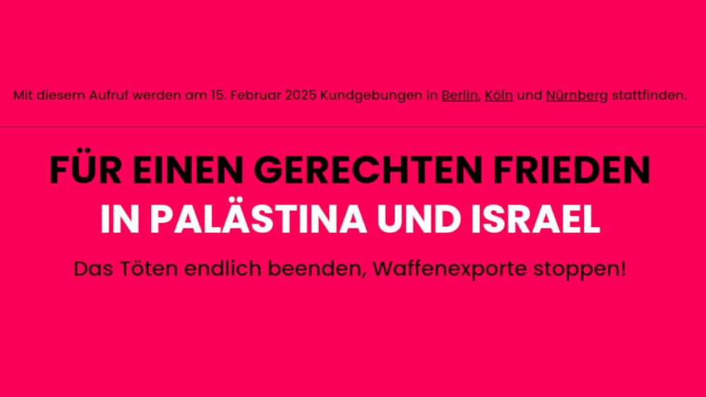 Für einen gerechten Frieden in Palästina und Israel