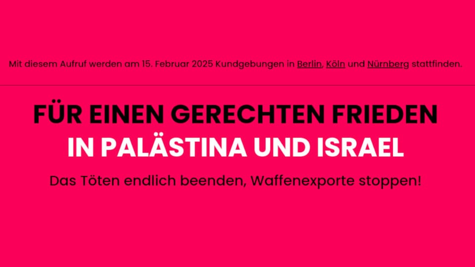 Für einen gerechten Frieden in Palästina und Israel