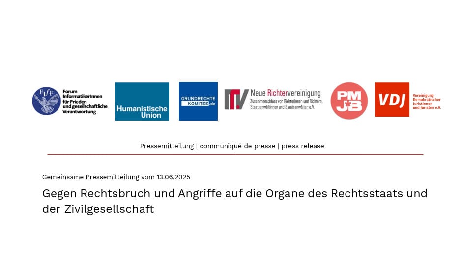 Gegen Rechtsbruch und Angriffe auf die Organe des Rechtsstaats und der Zivilgesellschaft
