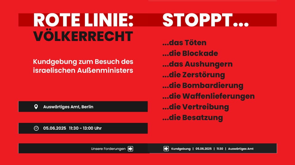 Protestaktion „Rote Linie: Völkerrecht“ – Einladung