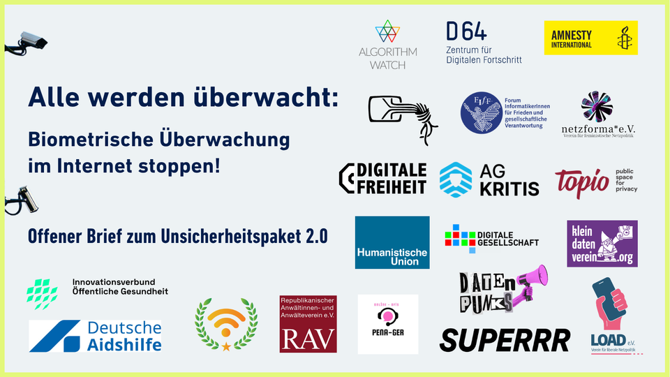 Es werden alle überwacht: Biometrische Gesichtserkennung stoppen!